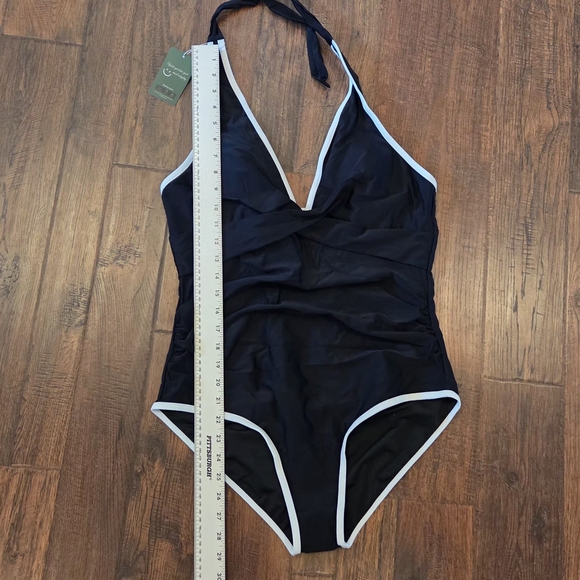 Swimall One Piece Swimsuit Black with White Trim Womens XL - Picture 8 of 13